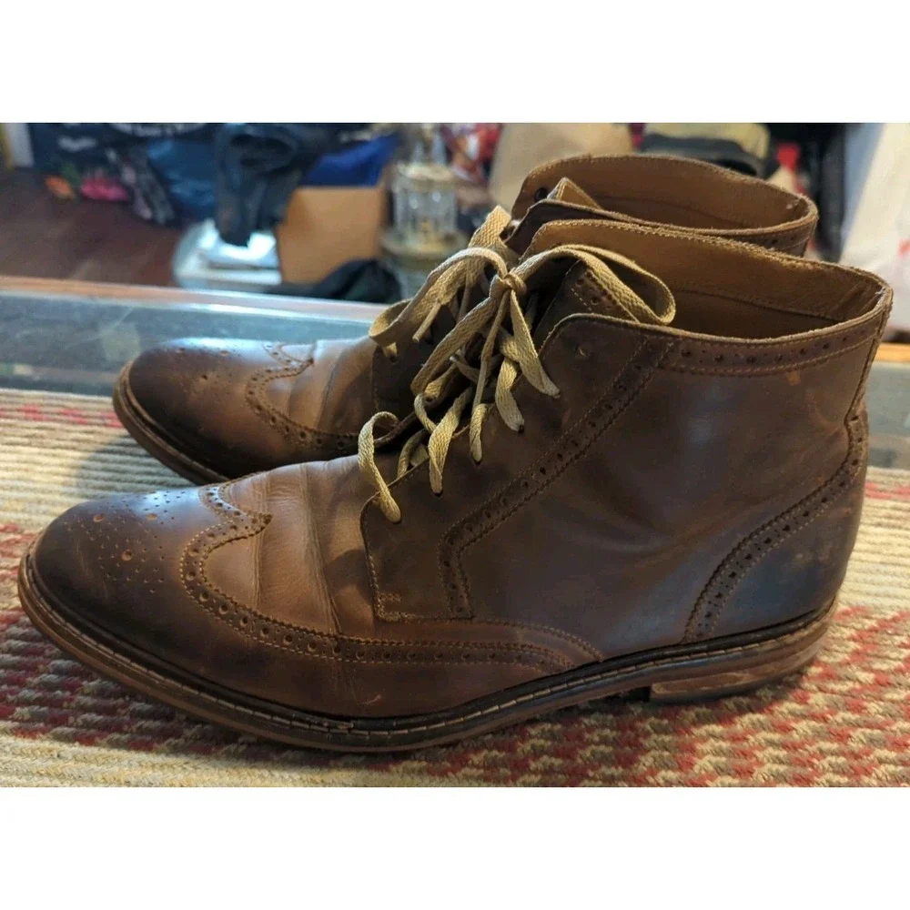 Cole Haan Boots Men's‎ 13M Brown Chukka Wingtip Casual Laceup Comfort C20291